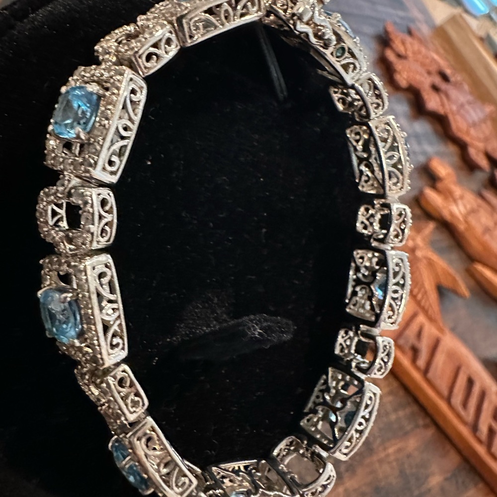 Retired SOFIA VERGARA Bracelet Blue/White Topaz Sterling Silver